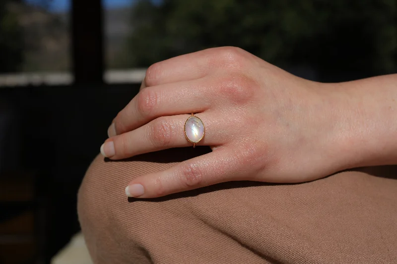 Large Oval Moonstone Ring