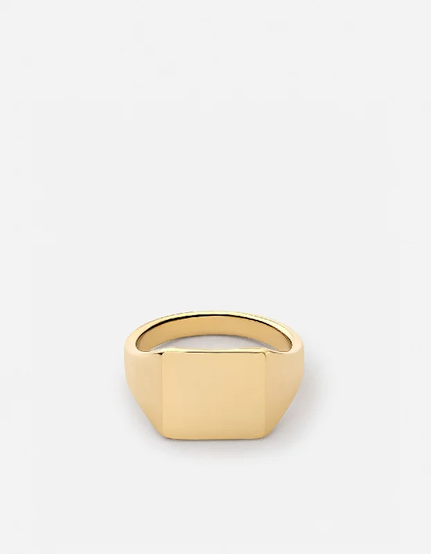 Ledger Pinky Ring, Gold Vermeil