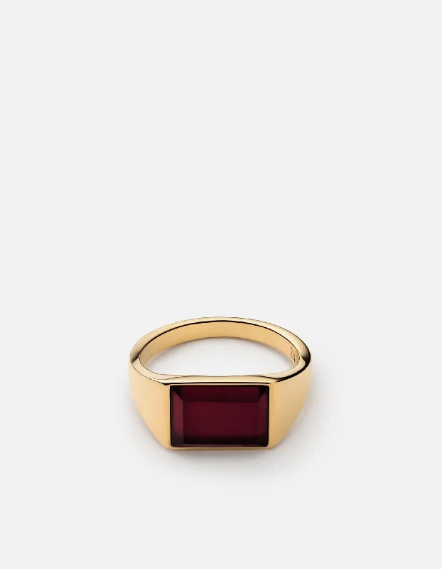 Lennox Agate Ring, Gold