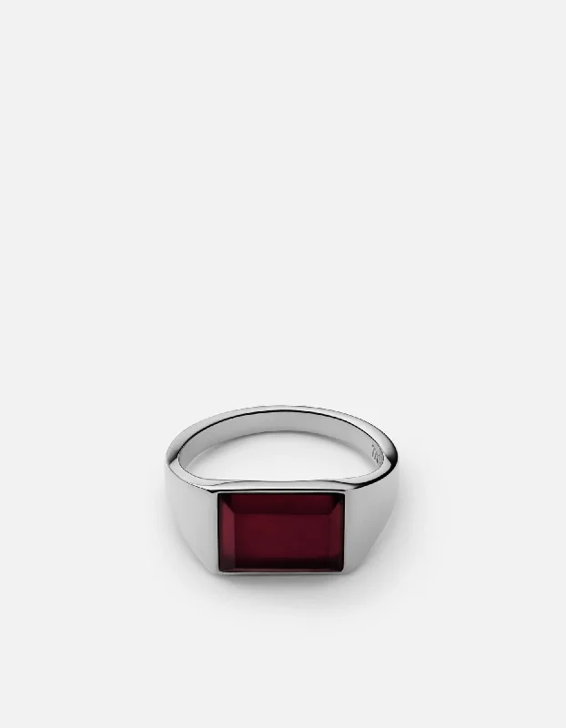 Lennox Agate Ring, Sterling Silver