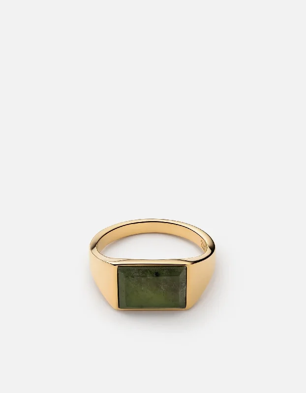 Lennox Jasper Ring, 14k Gold