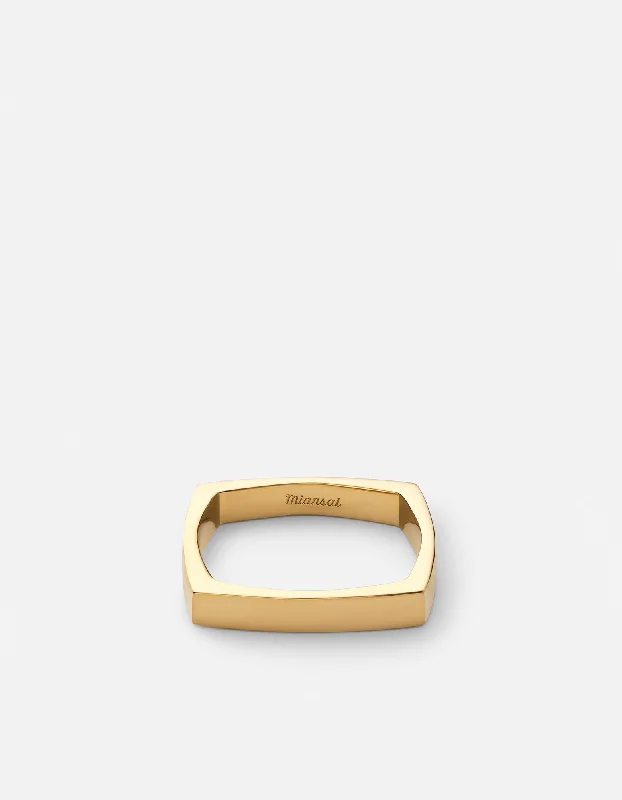 Level Ring, Gold Vermeil