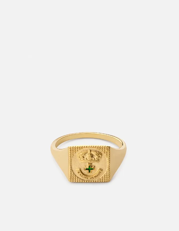 Lineage Ring, Gold Vermeil/Green