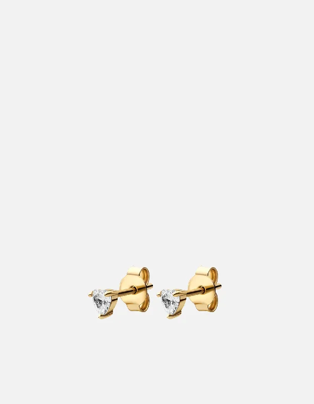 Mini Adora Heart Studs, Gold Vermeil/Sapphire