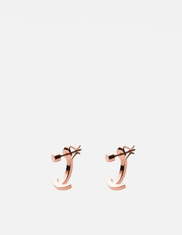 Modern Anchor Earrings, Rose Vermeil