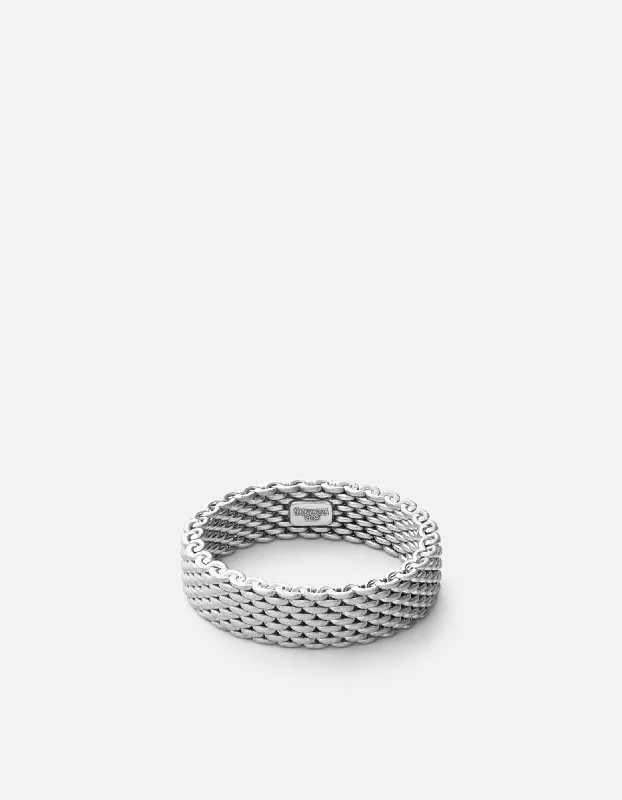 Moore Mesh Ring, Sterling Silver