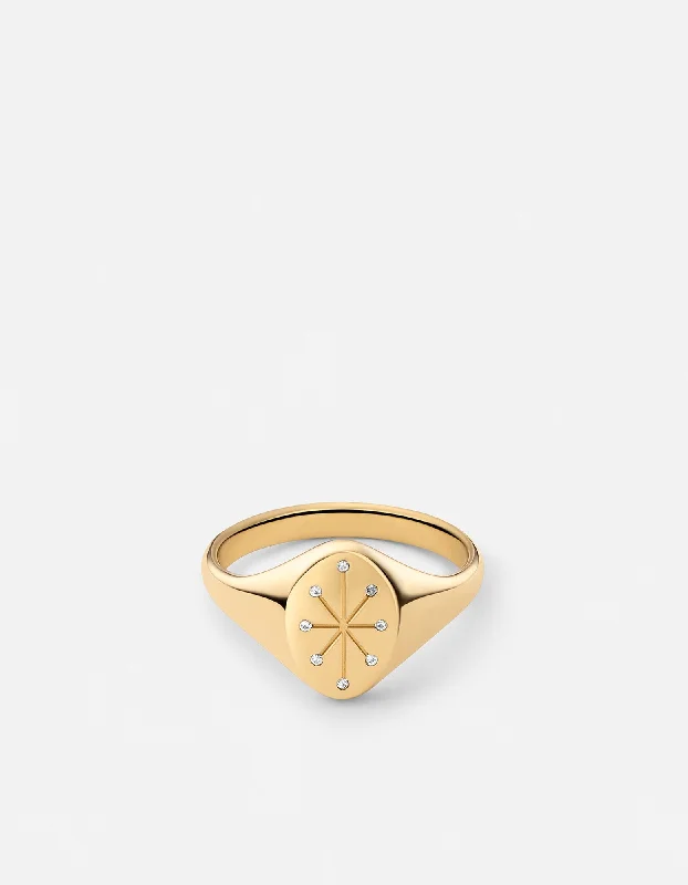 Octo Ring, Gold Vermeil/Diamonds