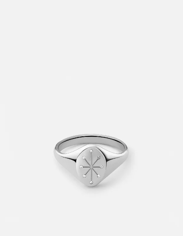 Octo Ring, Sterling Silver/Diamonds