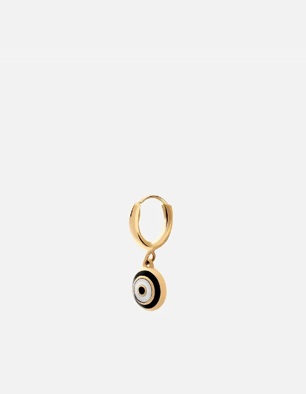 Ojos Huggie Earring, Gold Vermeil/Black