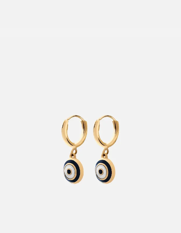 Ojos Huggie Earrings, Gold Vermeil/Blue