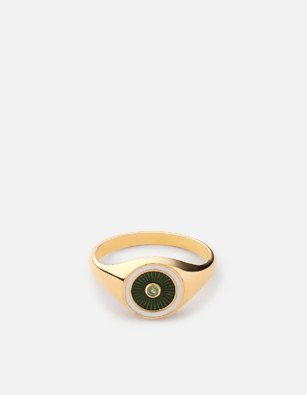 Opus Chalcedony Ring, Gold Vermeil/Green