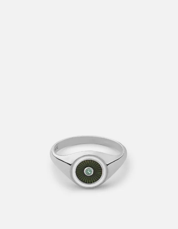 Opus Chalcedony Ring, Sterling Silver/Green