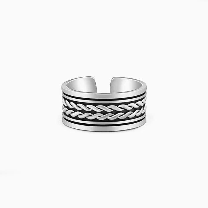 Oxidised Silver Bond Of Trust Ring For Him