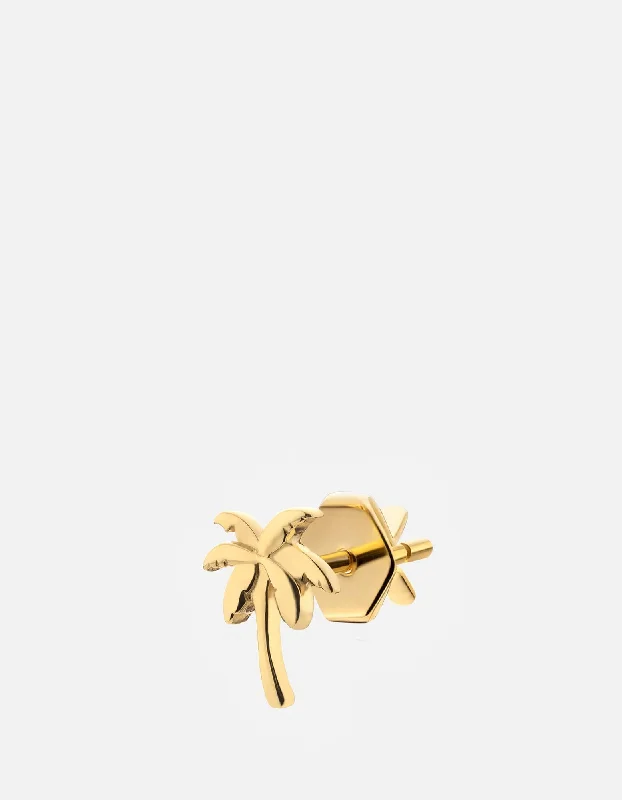 Palm Stud Earring, Gold Vermeil