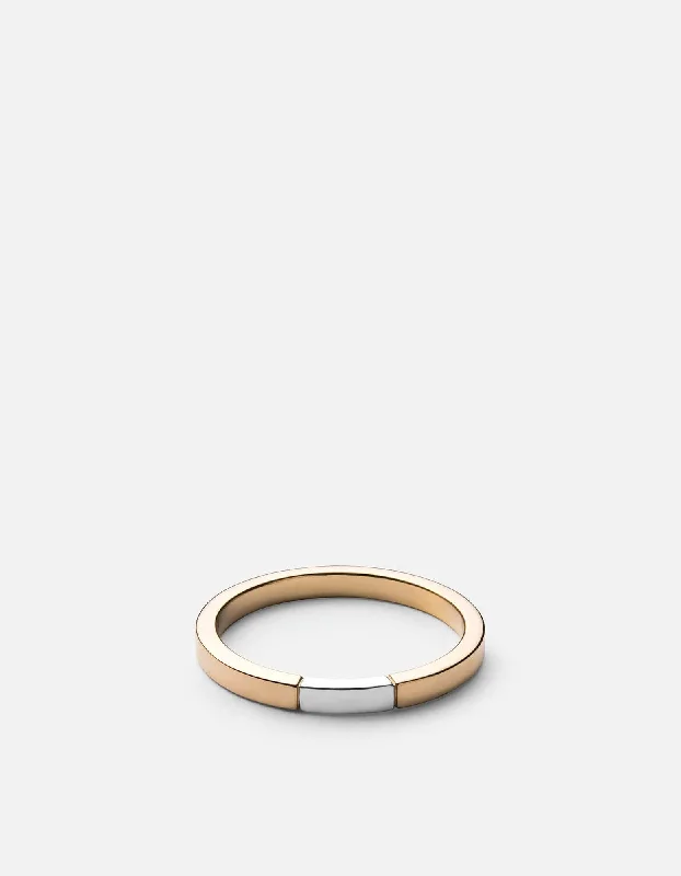 Panel Ring, Gold/Silver