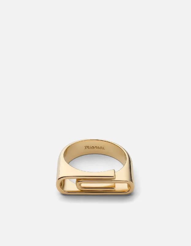 Paper Clip Ring, Gold Vermeil