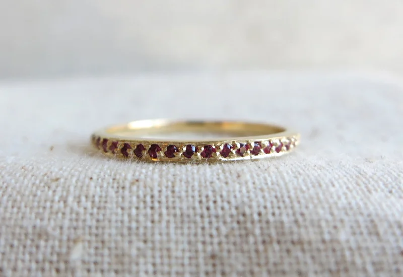 Pave Ruby Eternity Band