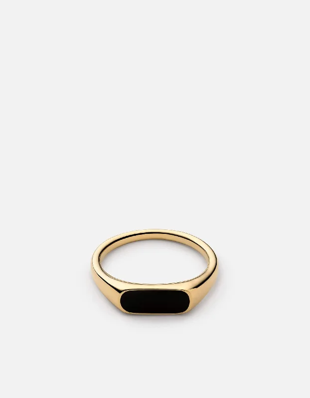 Pax Ring, 14k Gold/Black