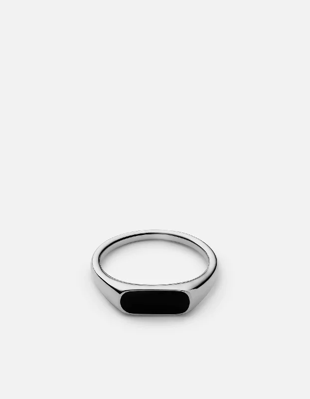 Pax Ring, Sterling Silver/Black