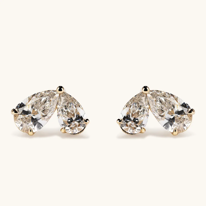 Pear Lab Diamond Toi et Moi Stud Earrings