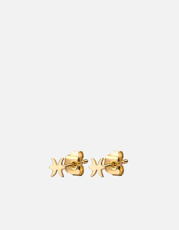 Pisces Astro Studs, 14k Gold