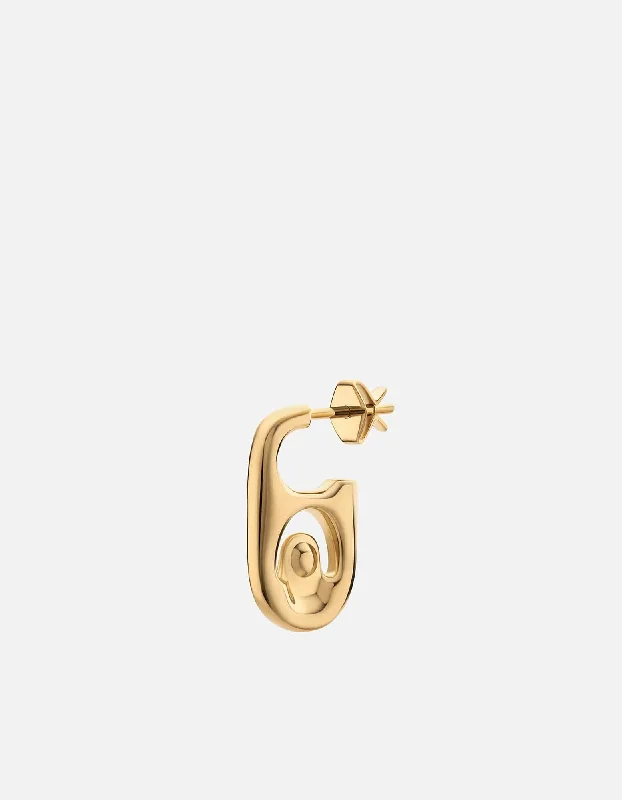 Pop Tab Stud Earring, Gold Vermeil