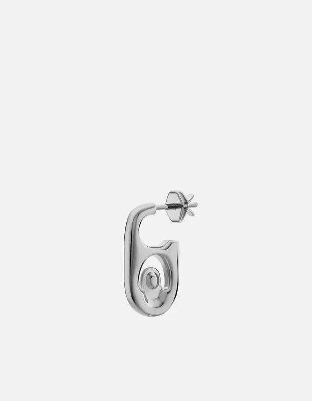 Pop Tab Stud Earring, Sterling Silver