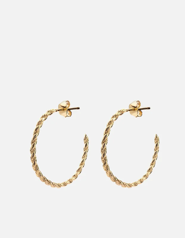 Rope Chain Hoop Earrings, Gold Vermeil