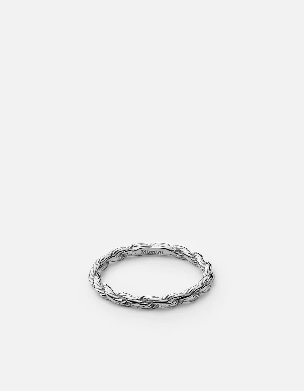 Rope Chain Ring, Sterling Silver