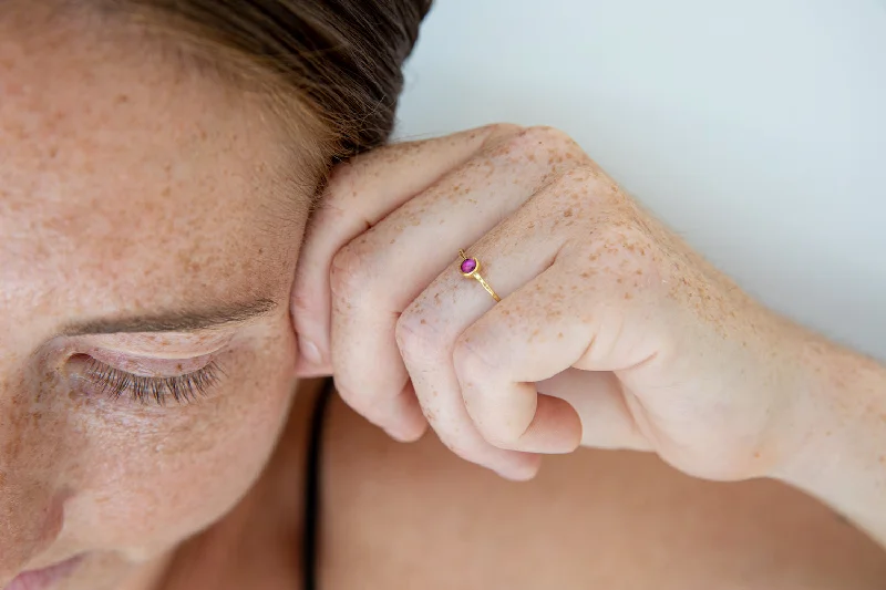 Ruby Rose Cut Seed Ring