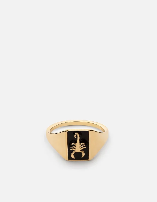 Scorpius Ring, Gold Vermeil/Black