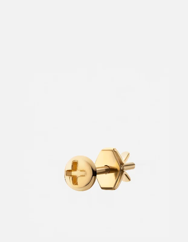 Screw Stud Earring, Gold Vermeil