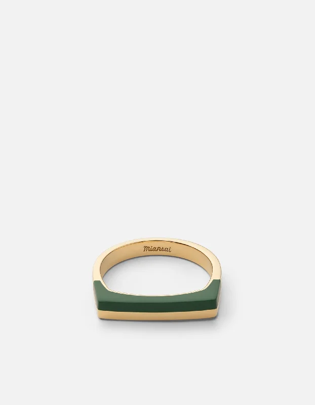 Silas Ring, Gold Vermeil/Green