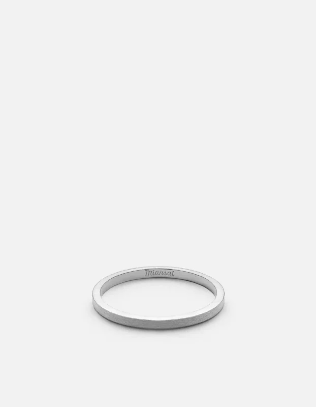 1.5mm Silver Band, Matte Silver