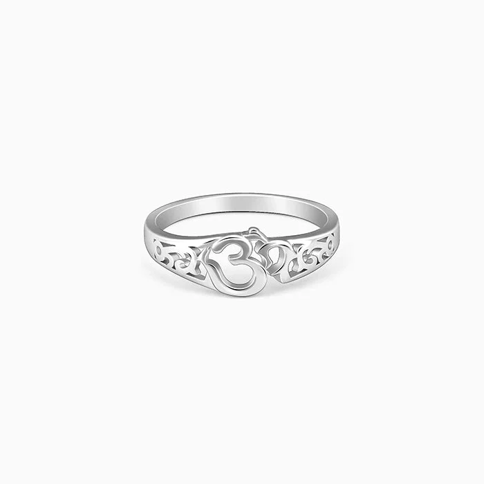 Silver Om Aura Ring For Him