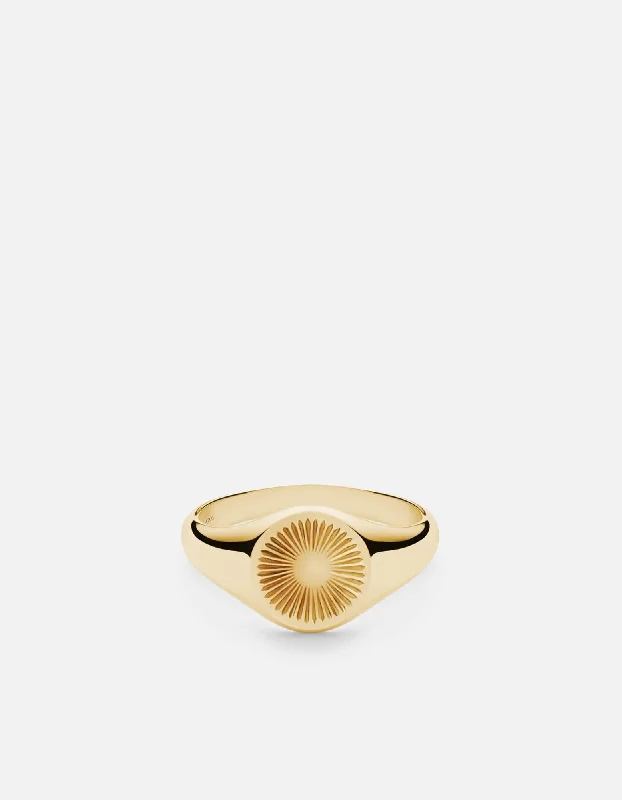 Solar Signet Ring, Gold Vermeil