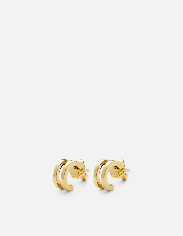 Split Layer Earrings, Gold Vermeil