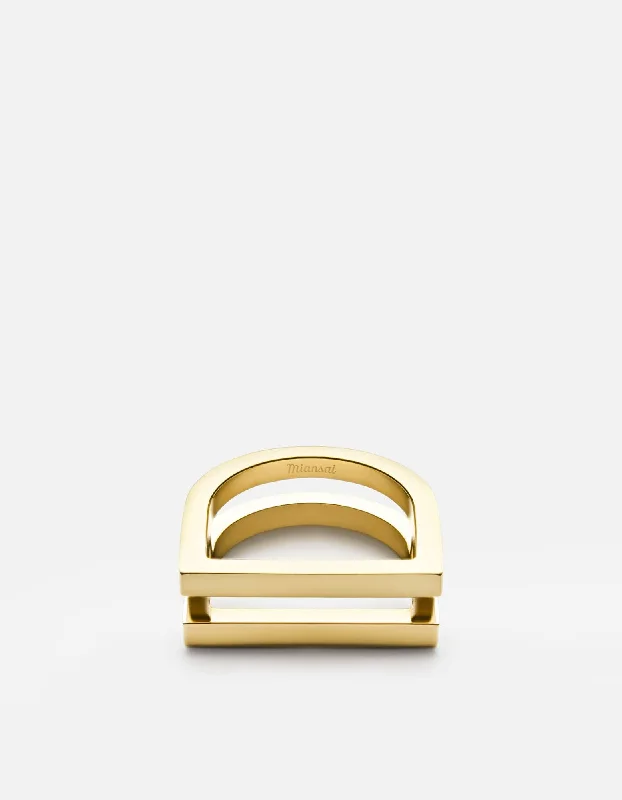 Square Bar Ring, Gold