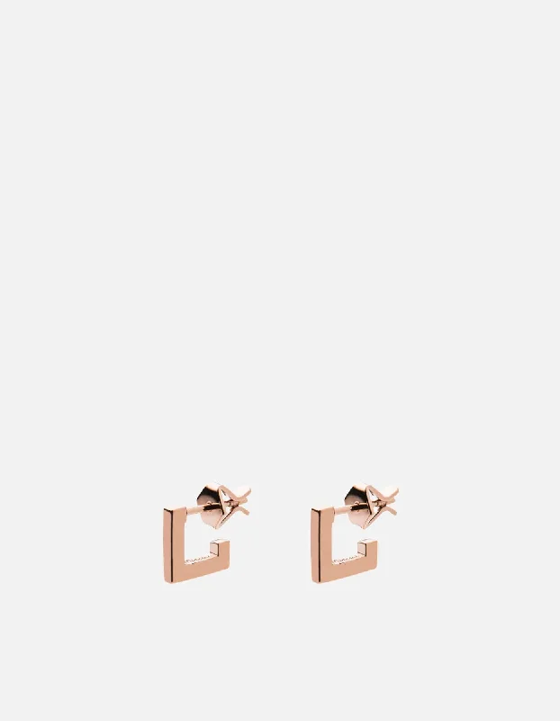 Square Bar Studs, Rose Vermeil