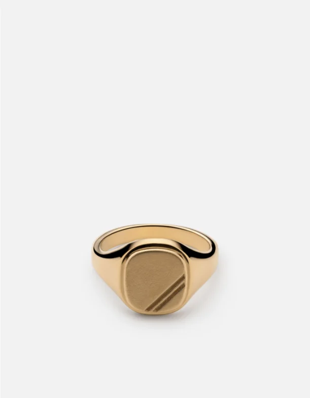 Square Step Ring, Gold Vermeil