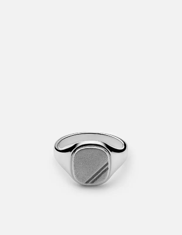 Square Step Ring, Sterling Silver