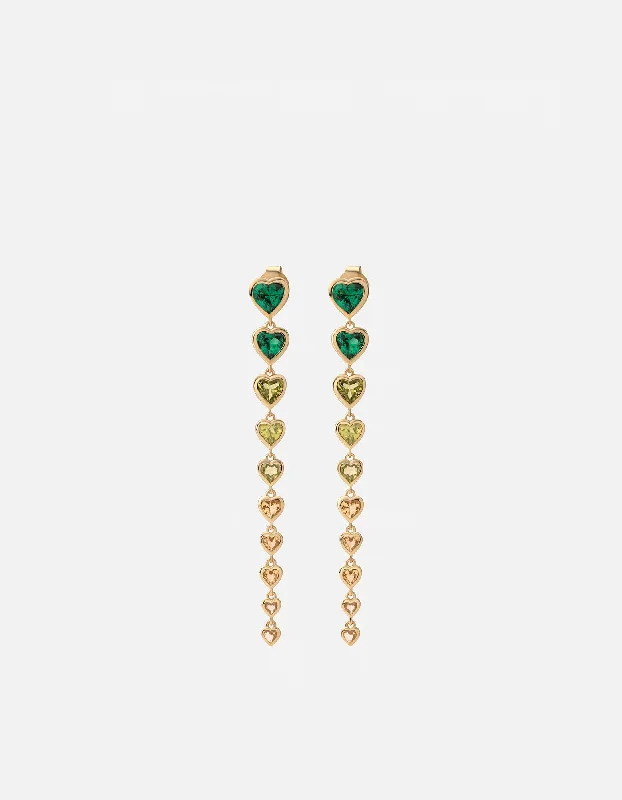 Tali Multi Heart Earrings, Gold Vermeil