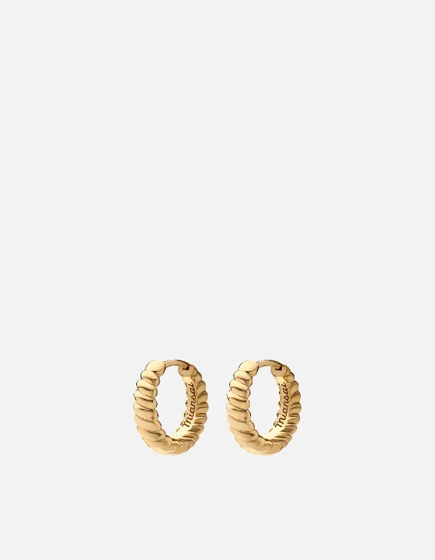 Thalia Huggie Earrings, Gold Vermeil