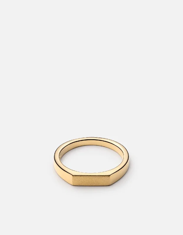 Thin Geo Ring, 14k Gold