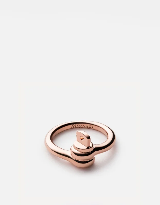 Thin Reeve Ring, Rose Plated