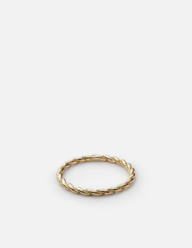 Thin Rope Chain Ring, Gold Vermeil