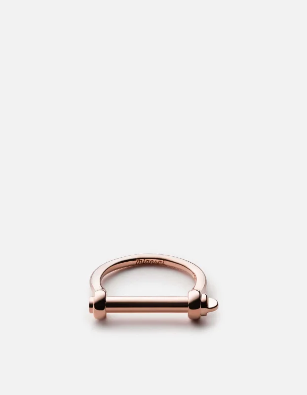 Thin Screw Cuff Ring, 10k Rose Gold