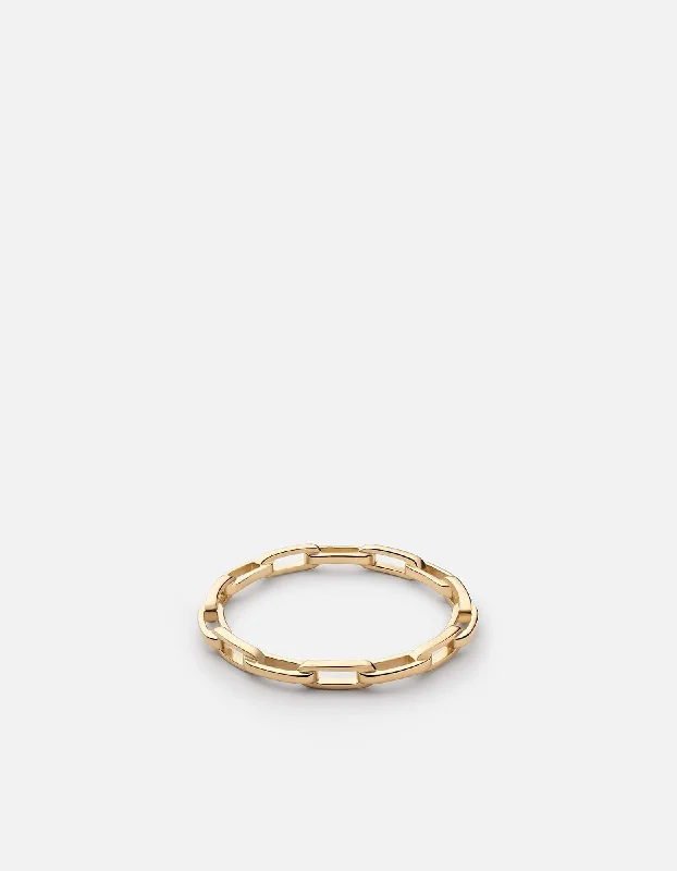 Thin Volt Link Ring, Gold Vermeil