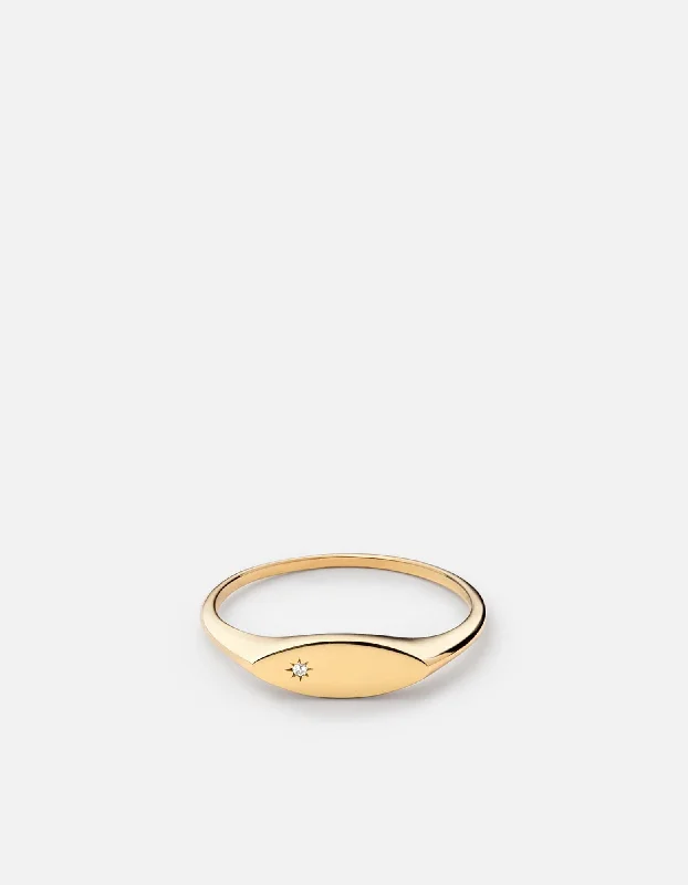 Titan Ring, 14k Gold Pavé