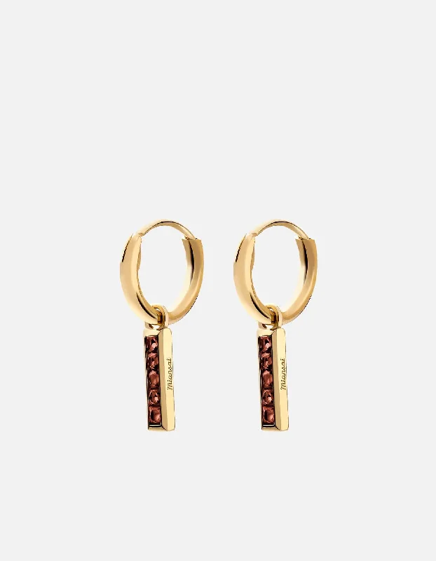 Totem Garnet Huggie Earrings, Gold Vermeil